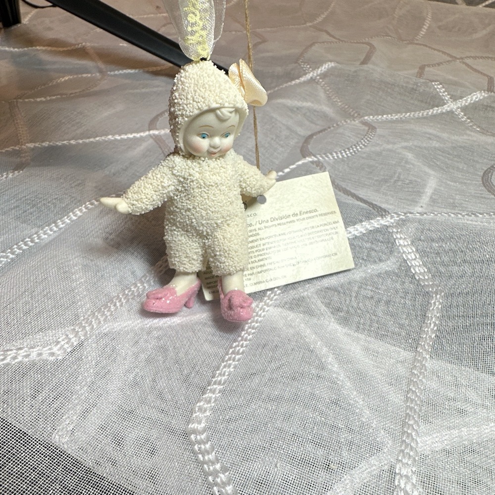 Department 56 Snowbabies My First Heels Hanging Christmas Ornament White Pink